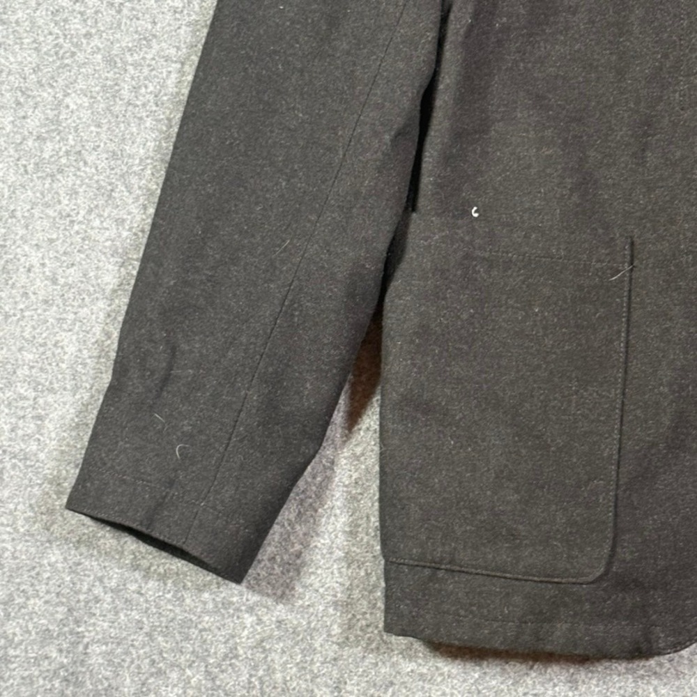 Wallace & Barnes Mens 38R S Charcoal Wool Blend Blazer Suede Elbow Patches Gray - Picture 4 of 10